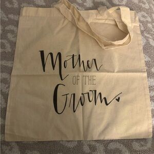Cream Tote Bag with 'Mother of the Groom' Print in Black with heart New